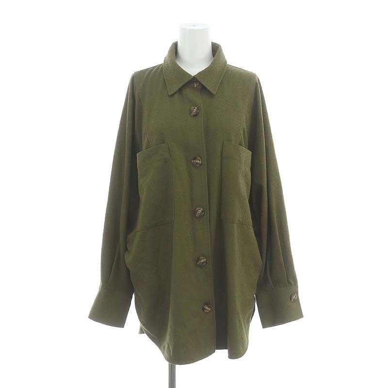 ビアズリー ガリャルダガランテ 23 AW ネップシャツジャケット 胸ポケット F カーキブラウン NR OS