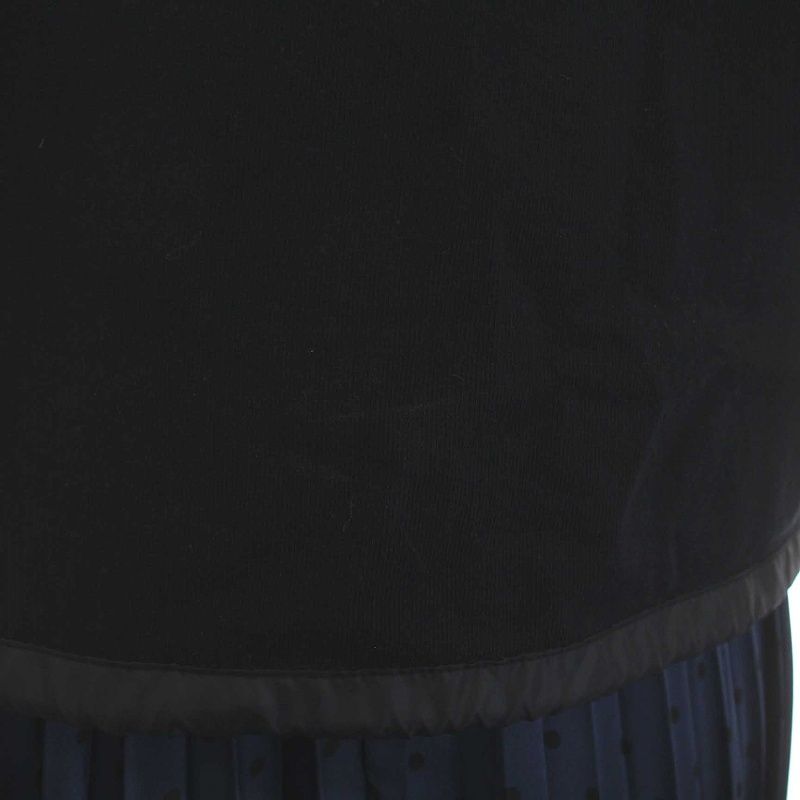  サカイ sacai 23 AW Polka Dot Cotton Jersey Satin Dress コンビドレスワンピース ロング ドット サテン 半袖 2 M 黒 紺 ネイビー 23-06948 YM AA 長袖 七分袖 その他