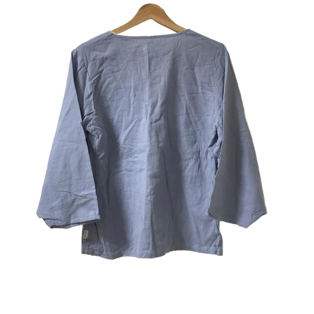 SOU SOU ソウソウ 七分袖カットソー サイズM レディース - ライトブルー Vネック