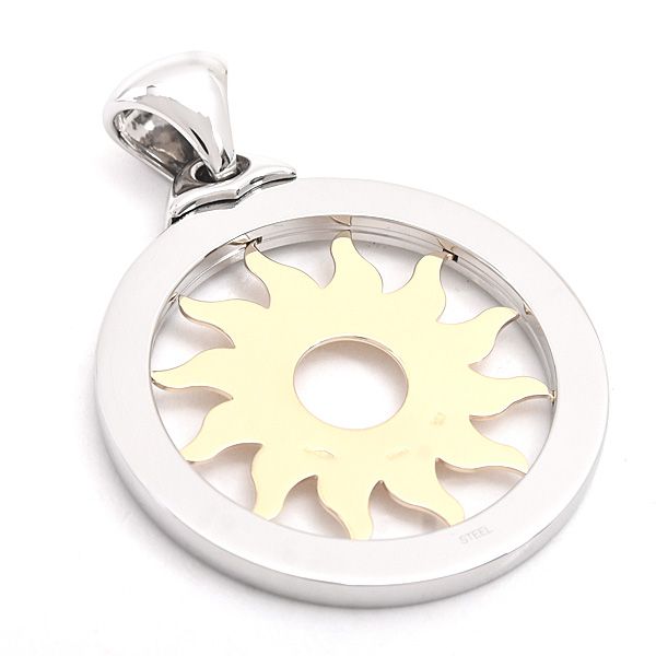 ブルガリ ペンダント メンズ トンドサン トップ ラージ チャーム SS 750 YG ステンレス イエローゴールド BVLGARI