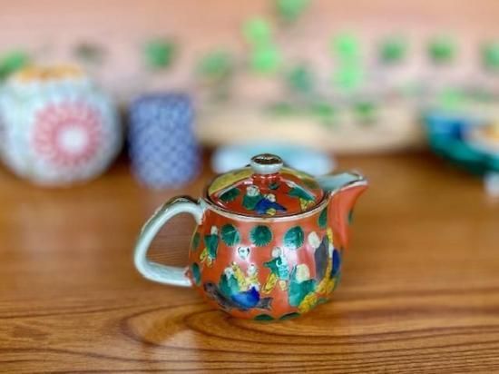 メーカー直送 九谷焼 急須 小 吉田屋木米ツートン 裏絵