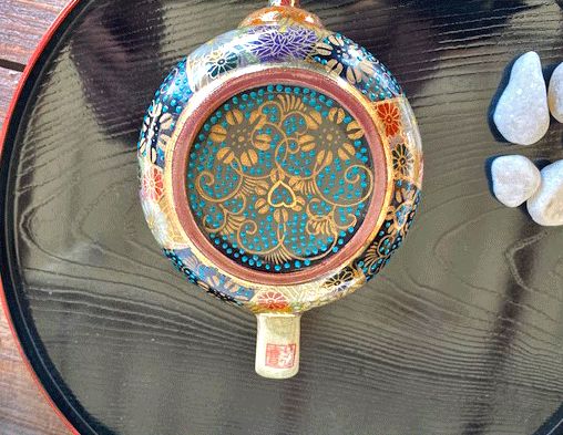 メーカー直送 九谷焼 急須 小 青粒 金花詰 裏絵 WWW_OPDRERGINERDOGAN_COM