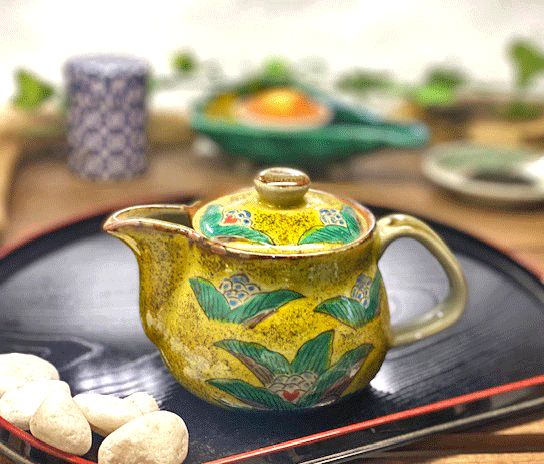 メーカー直送 九谷焼 急須 小 吉田屋万年青 ハート 裏絵