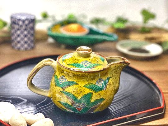 メーカー直送 九谷焼 急須 小 吉田屋万年青 ハート 裏絵