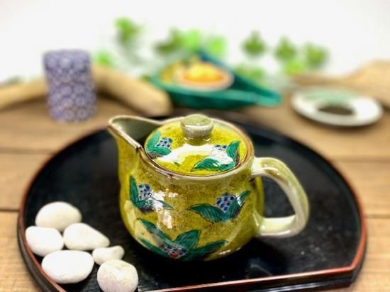 メーカー直送 九谷焼 急須 大 吉田屋万年青 ハート 裏絵