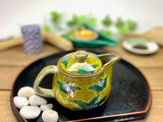 メーカー直送 九谷焼 急須 大 吉田屋万年青 ハート 裏絵