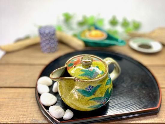 メーカー直送 九谷焼 急須 大 吉田屋木米ツートン ハート 裏絵