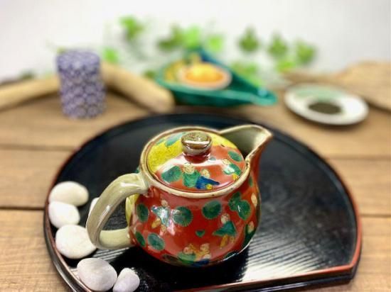 メーカー直送 九谷焼 急須 大 吉田屋木米ツートン ハート 裏絵