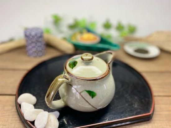 メーカー直送 九谷焼 急須 大 山茶花 紺 下塗り