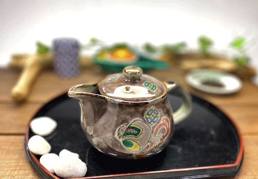 メーカー直送 九谷焼 急須 大 宝尽くし紫塗り 裏絵