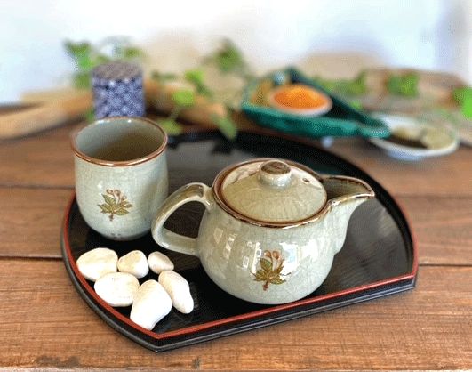 メーカー直送 九谷焼 急須2点セット 小 しだれ桜 裏絵