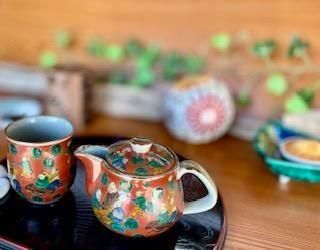 メーカー直送 九谷焼 急須2点セット 小 木米写し 裏絵