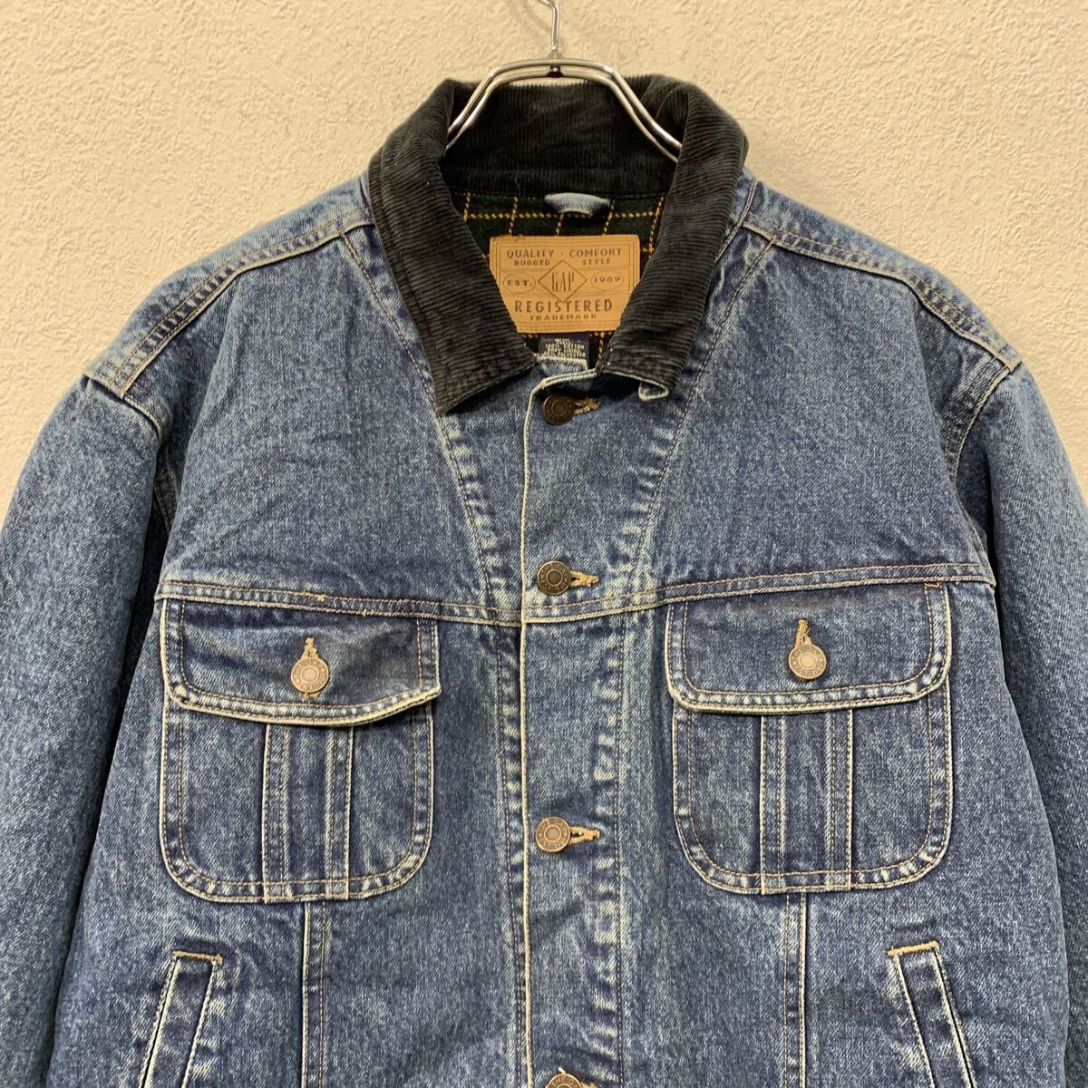GAP デニムジャケット XXL キッズ インディゴブルー ギャップ ボタン 