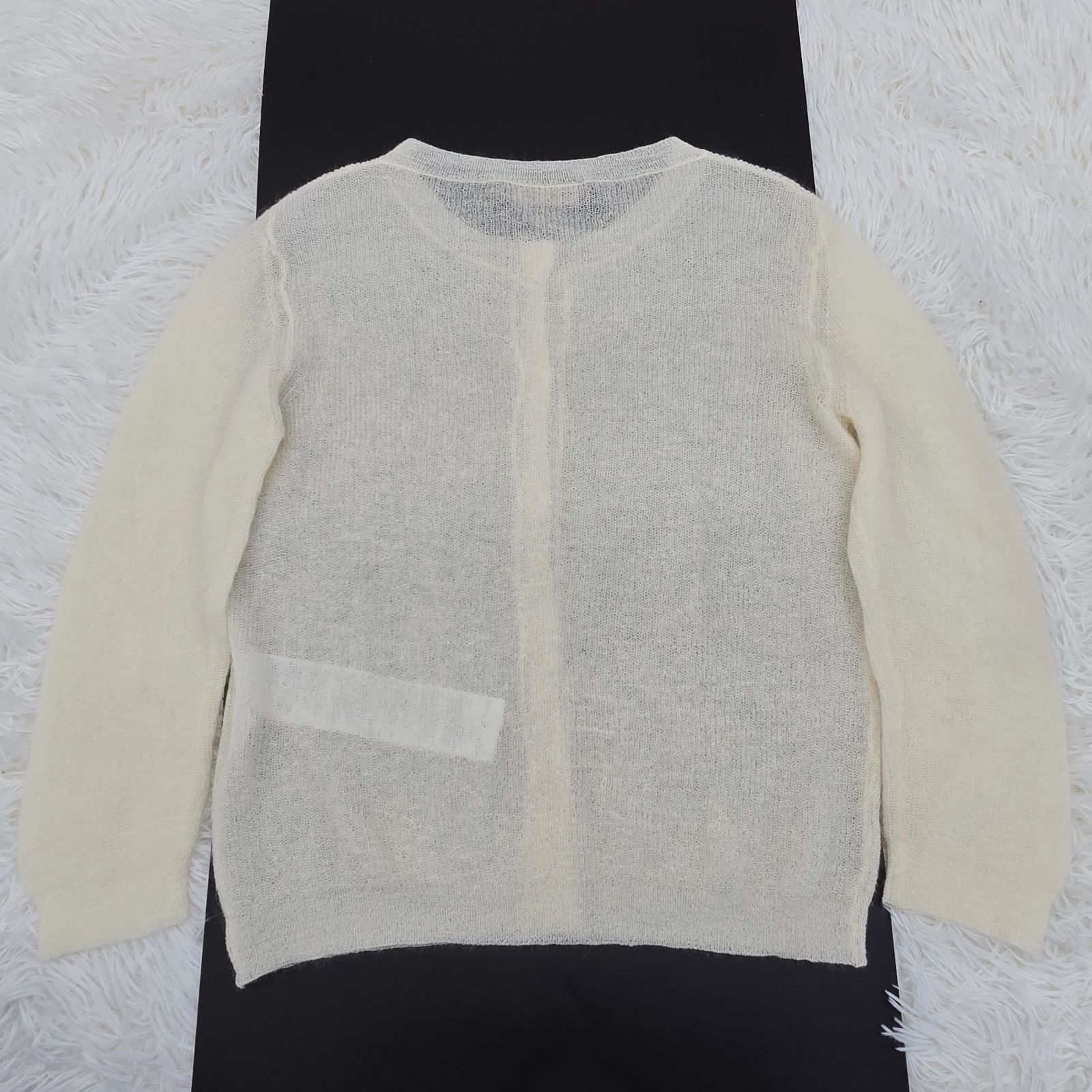 Max Mara STUDIO マックスマーラステュディオ 長袖カーディガン 七分袖 モヘヤ混 薄手 手洗い 近年モデル Lサイズ