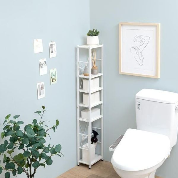 トイレラック 幅25 cm スリム 収納ラック 吊り下げ収納付き 収納棚 トイレットペーパーラック オープンラック 省スペース 収納家具 シンプル おしゃれ かわいい トイレ お手洗い