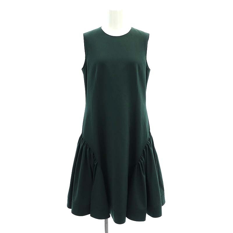 アディアム ADEAM 23年製 Kathleen Dress ワンピース ロング丈 ミモレ丈 ノースリーブ バックファスナー 2 M 緑 グリーン YQ OS