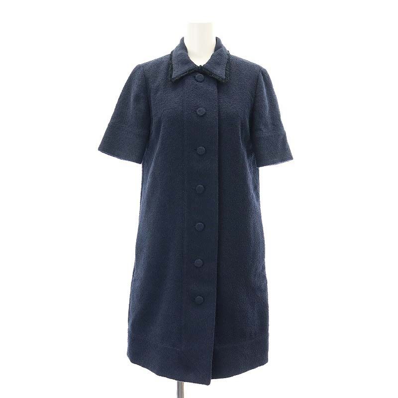 マディソンブルー MADISONBLUE ROYAL COAT COTTON TWEED 半袖コート ツイード 00 紺 ネイビー HK OS SH