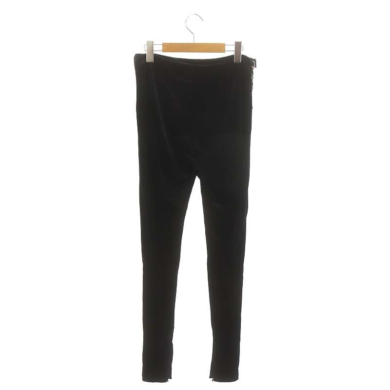 コシェ KOCHÉ サイドビジュー ベロアパンツ ストレッチ 38 黒 ブラック HK OS