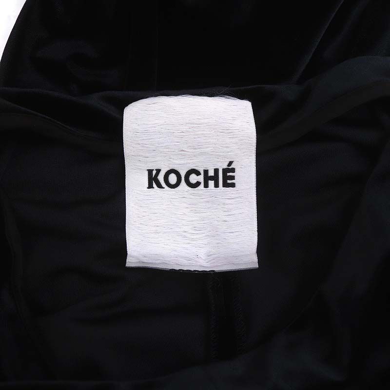  コシェ KOCHÉ サイドビジュー ベロアパンツ ストレッチ 38 黒 ブラック HK OS その他 パンツ