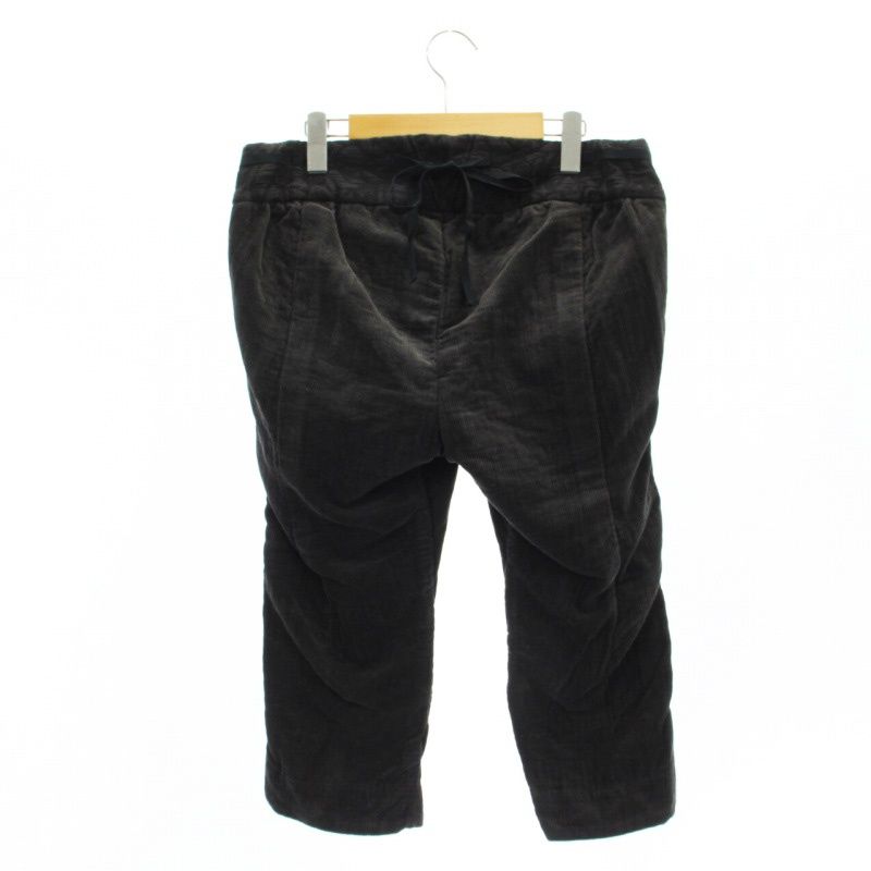 ガサ GASA コーデュロイパンツ クロップド丈 ボタンフライ タック F 茶 ブラウン AT OS