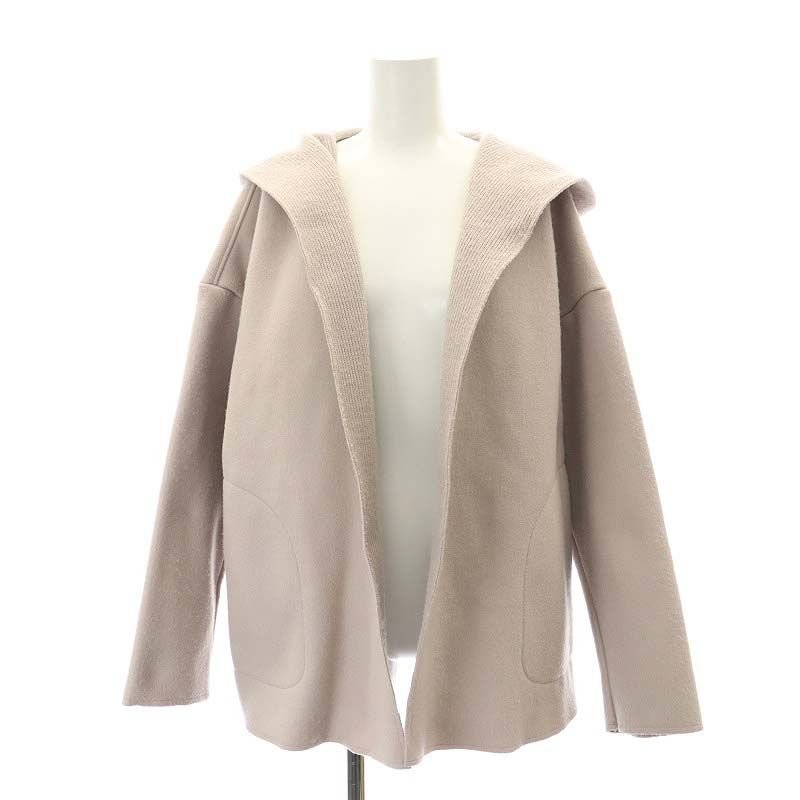 アンミヌ UNMINOU フード ショートコート アウター M グレージュ HK OS