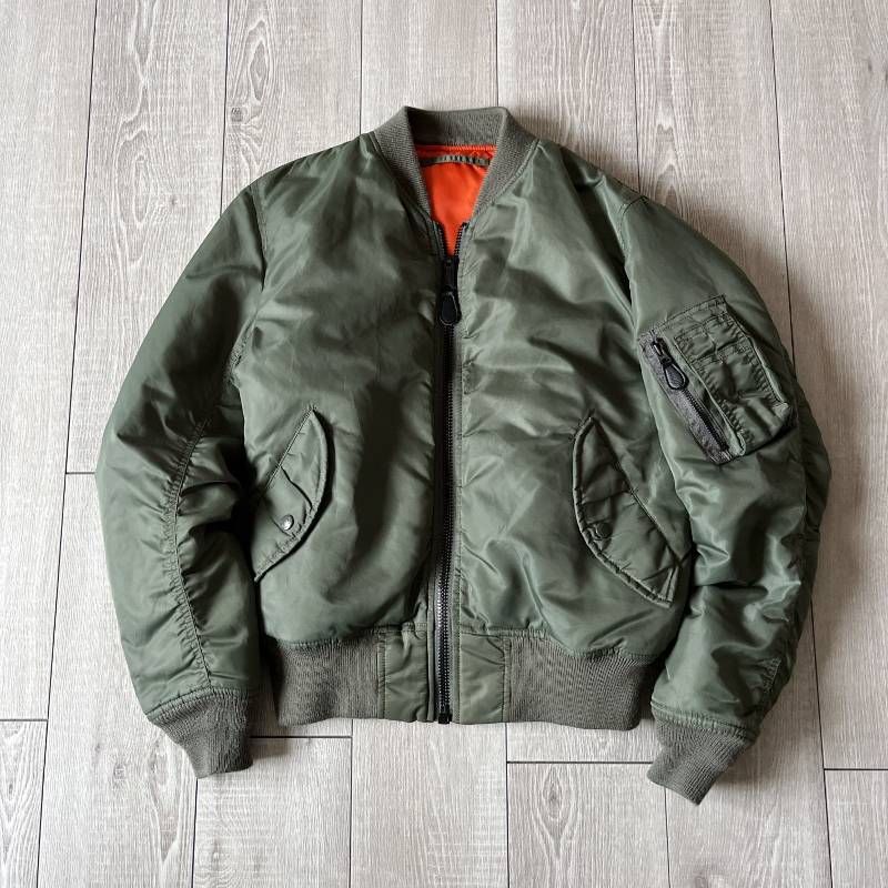 AVIREX MA-1 Reversible Bomber Flight Jacket Khaki Orange Men's M