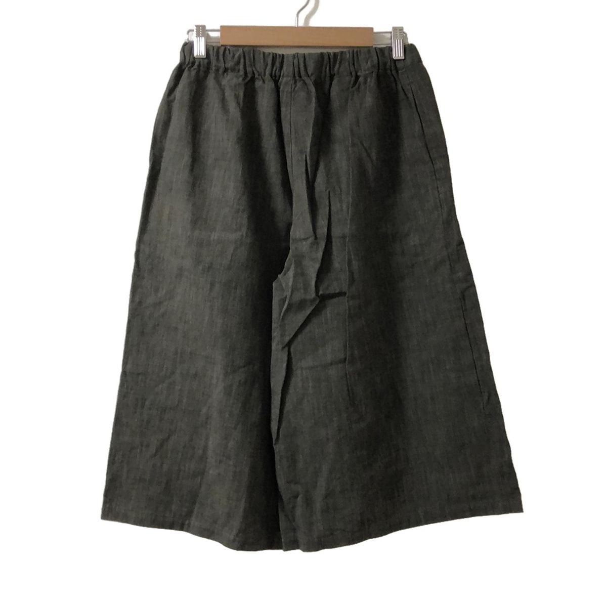 SOU SOU ソウソウ パンツ レディース - ダークグレー クロップド 半端丈 ウエストゴム