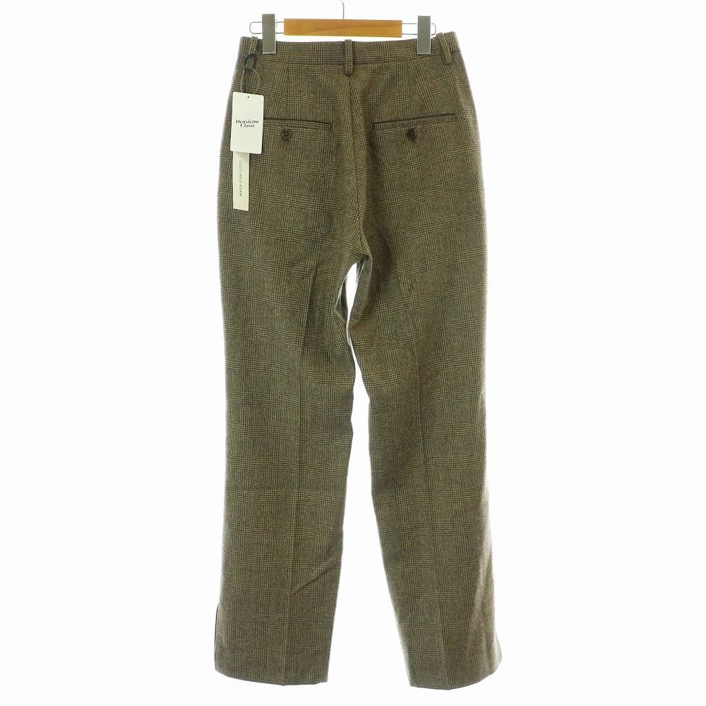 クチュールドアダム COUTURE D ADAM 21AW GLENCHECK グレンチェック ウールパンツ ジップフライ カシミヤ混 36 S 茶 ブラウン 21030510001630 KU