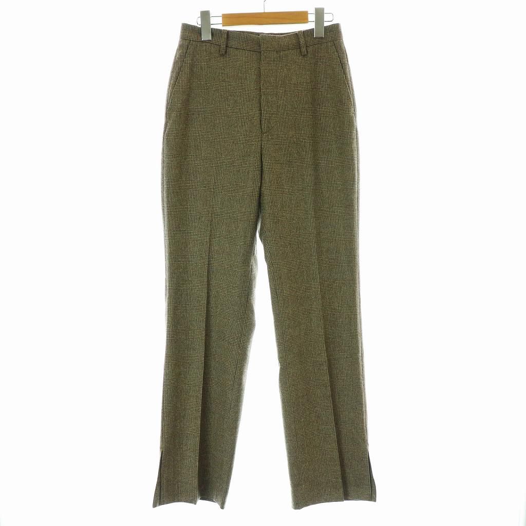クチュールドアダム COUTURE D ADAM 21AW GLENCHECK グレンチェック ウールパンツ ジップフライ カシミヤ混 36 S 茶 ブラウン 21030510001630 KU