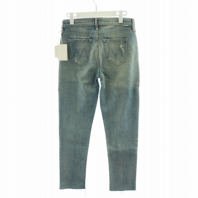 マザー mother 2016年製 デニムパンツ ジーンズ ジーパン ジッパーフライ ダメージ加工 カットオフ 24 S 水色 ライトブルー 621060050-2864 AN24 GY21