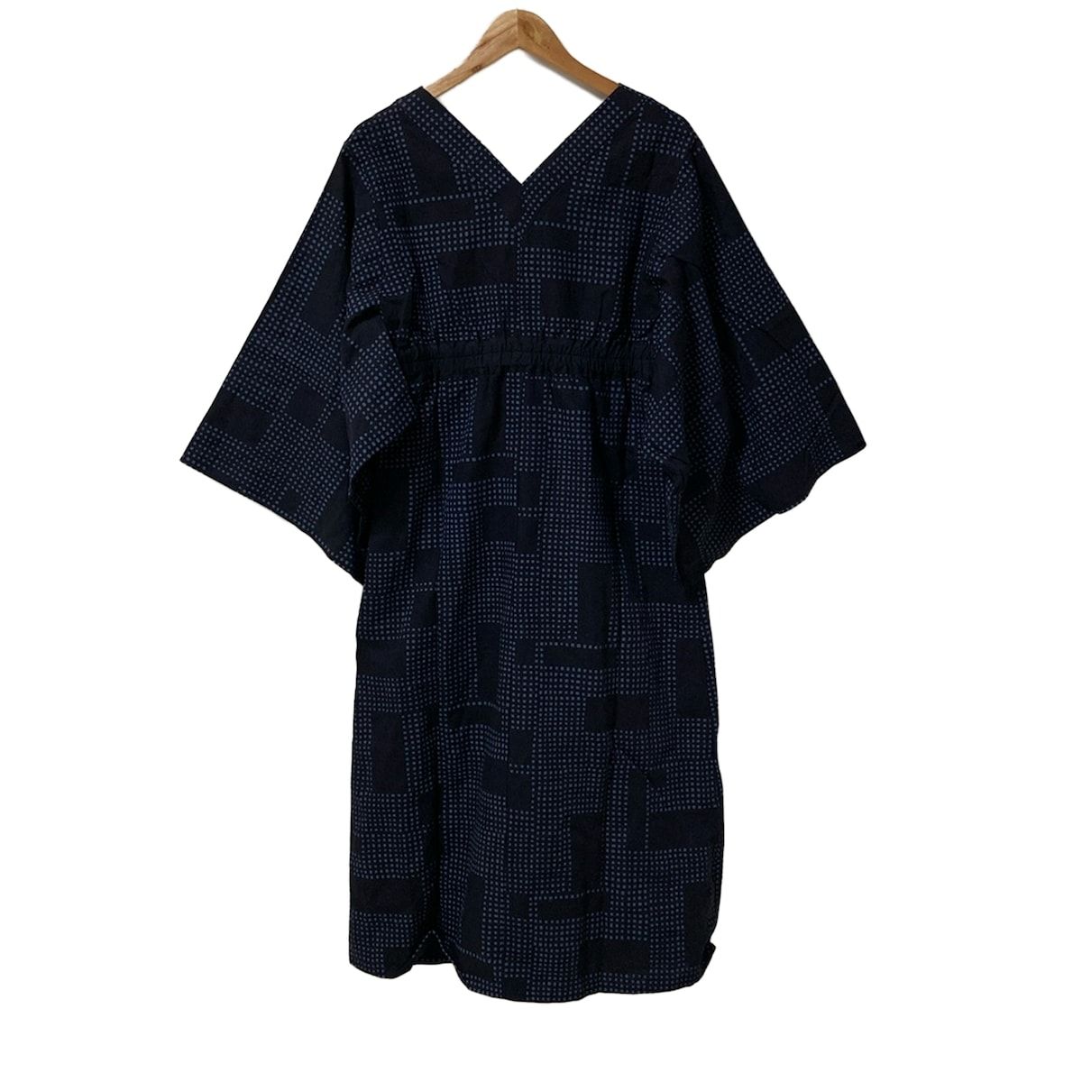 美品✨SOU・SOU ソウソウ 幾何学柄ワンピース 黒 F SOU・SOU(ソウソウ) ワンピース サイズM レディース - 黒×ネイビー V