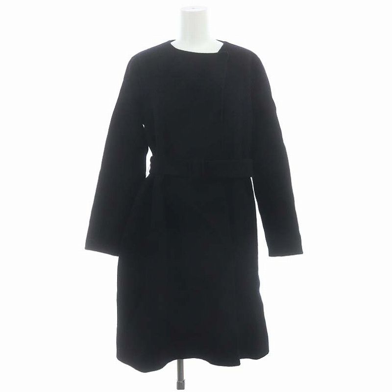 セオリー Theory NEW DIVIDE LUXE ノー コート アウター ロング ベルト付き P 紺 ネイビー HK OS