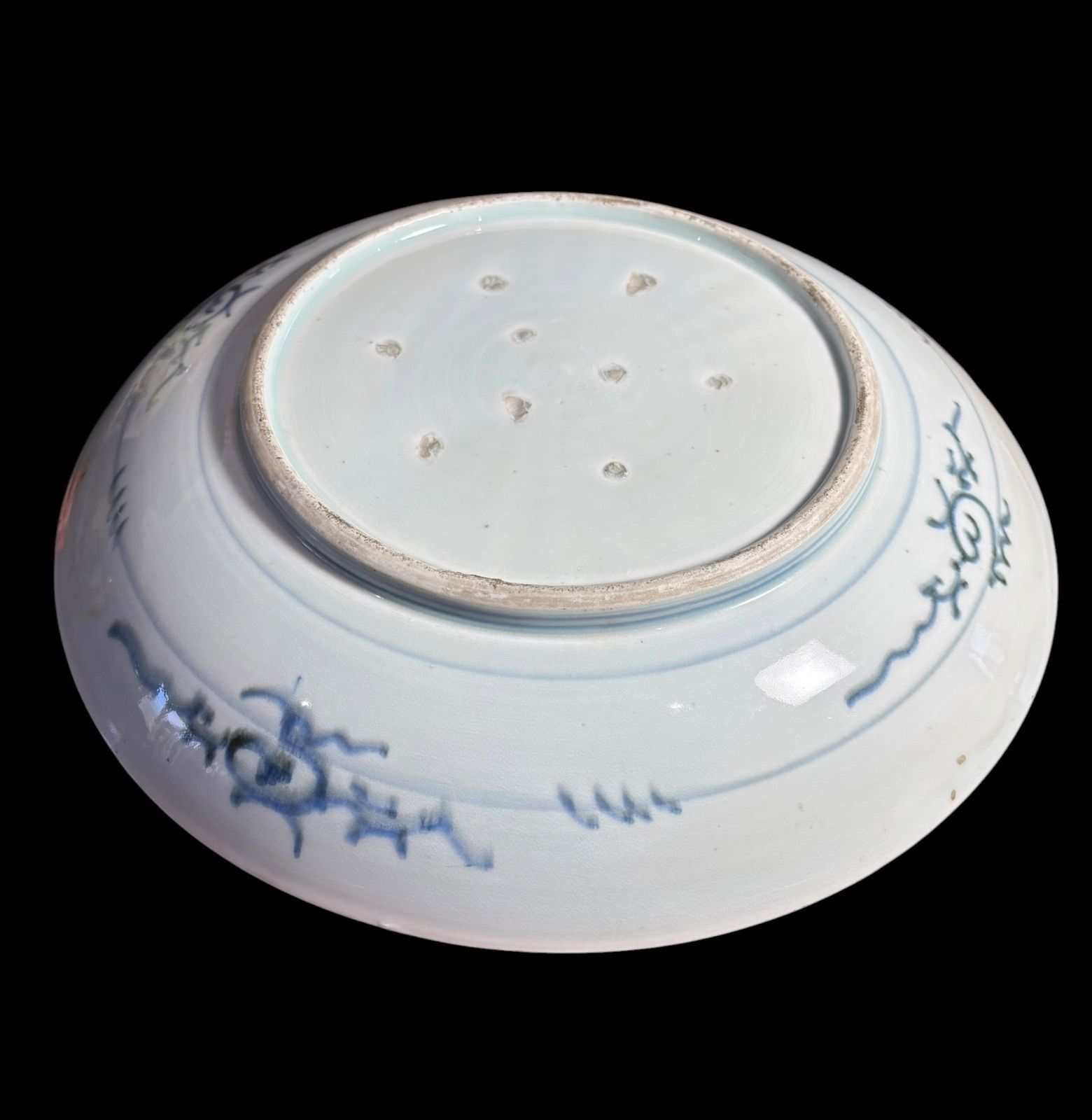 古伊万里 染付 大皿 鷺 風景図 平皿 取り皿 盛り皿 飾り皿 和食器