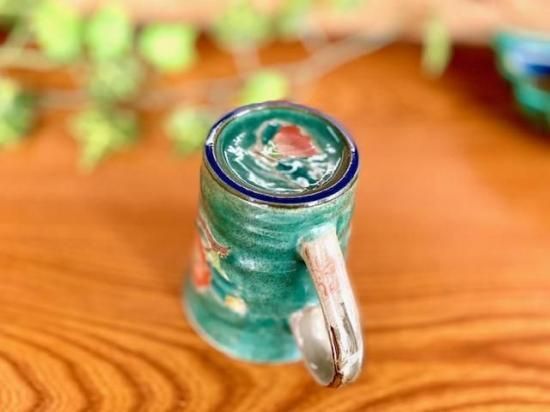 メーカー直送 九谷焼 マグカップ マグ 椿に鳥緑塗り 裏絵 WWW_OPDRERGINERDOGAN_COM