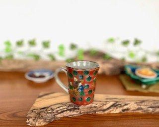 メーカー直送 九谷焼 マグカップ マグ 木米写し ハート 裏絵