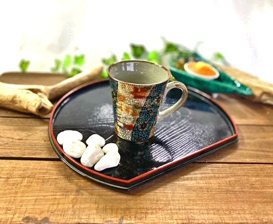 メーカー直送 九谷焼 マグカップ マグ 青粒＋金花詰(傑作) 裏絵 - メルカリ