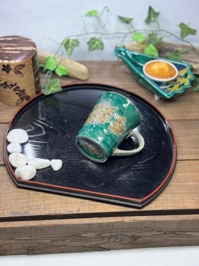 メーカー直送 九谷焼 マグカップ マグ しだれ桜 緑塗り 裏絵 WWW_OPDRERGINERDOGAN_COM