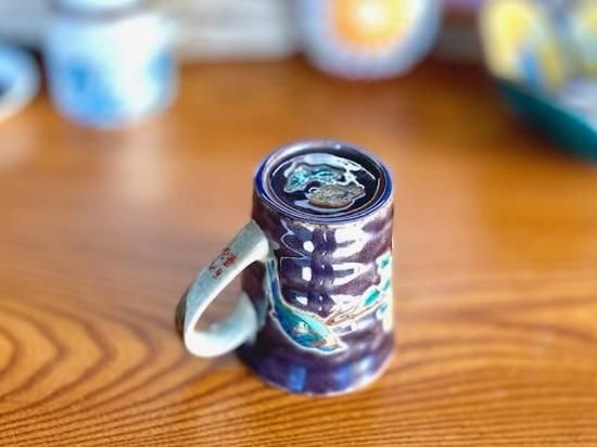 メーカー直送 九谷焼 マグカップ マグ 金糸梅に鳥 紫塗り 裏絵 WWW_OPDRERGINERDOGAN_COM