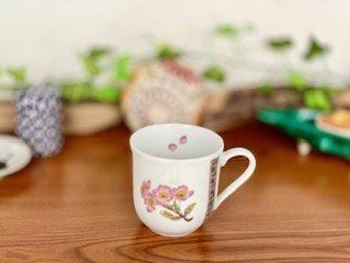 メーカー直送 九谷焼 マグカップ マグ 磁器 ソメイヨシノ 小紋付 中裏絵
