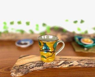 メーカー直送 九谷焼 マグカップ マグ 吉田屋花鳥 下塗り