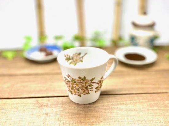 メーカー直送 九谷焼 マグカップ しだれ桜 磁器 160ml