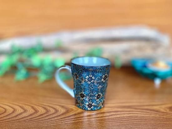 メーカー直送 九谷焼 マグカップ 手打ち青粒 下塗り WWW_OPDRERGINERDOGAN_COM