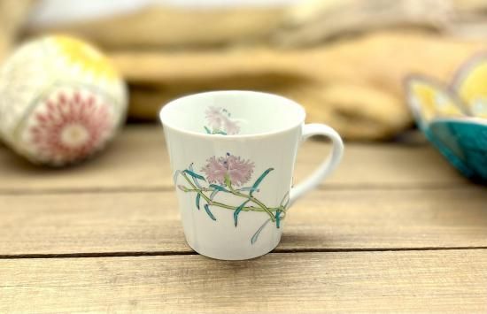 メーカー直送 九谷焼 マグカップ なでしこ 磁器 160ml