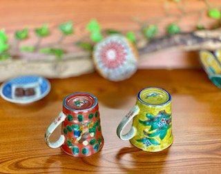 ペアマグカップ 木米写し＆吉田屋万年青