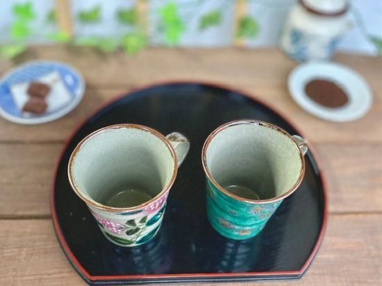 ピンク＆グリーン地桜