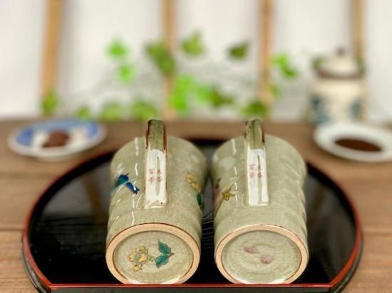 メーカー直送 九谷焼 ペアマグカップ 金糸梅に鳥＆ソメイヨシノ 中裏絵 WWW_OPDRERGINERDOGAN_COM