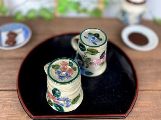 コンビ山茶花＆がく紫陽花ピンク