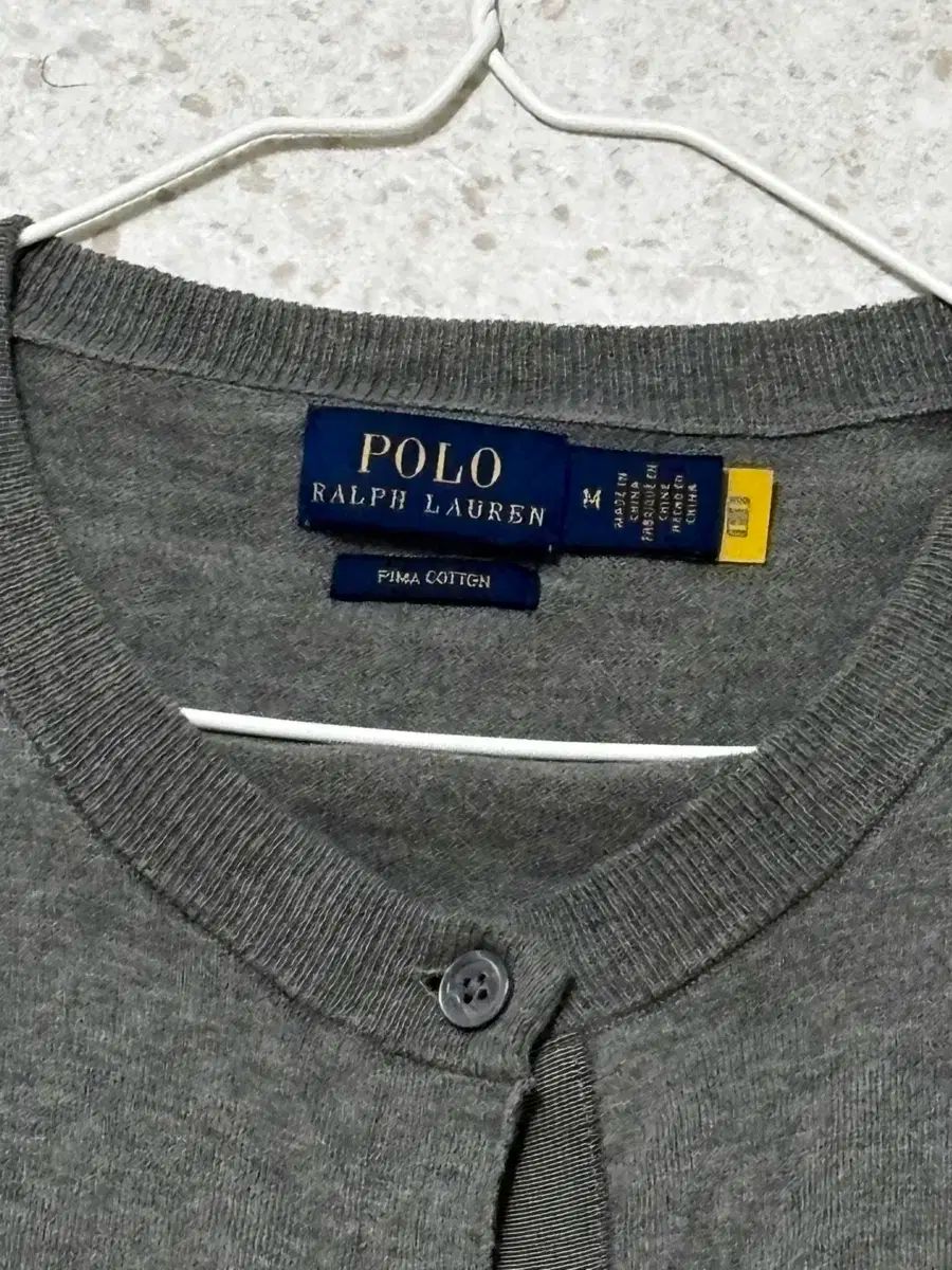  ポロ レディース ピマコットン カーディガン グレー Mサイズ 1回 長袖 カーディガン ボレロ アンサンブル