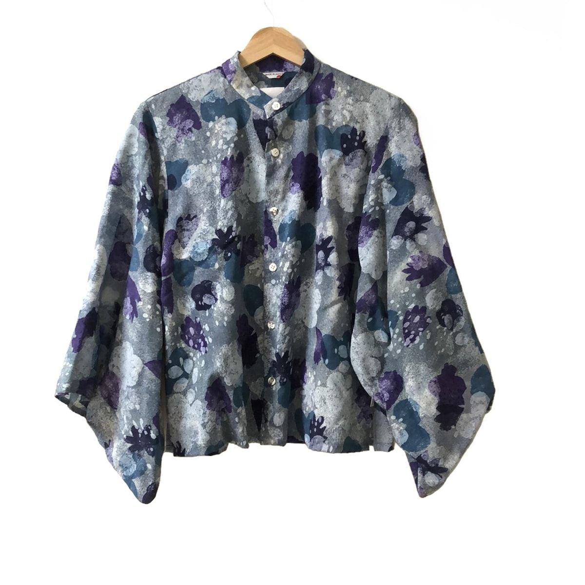 SOU SOU ソウソウ 七分袖シャツブラウス サイズM レディース - ブルーグレー×パープル×マルチ
