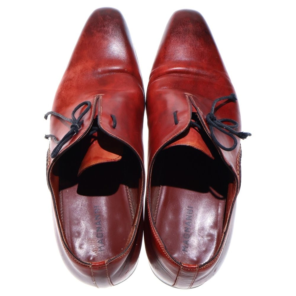 美品 MAGNANNI マグナーニ ドレスシューズ 40 レザー オパンカ 赤 MAGNANNI（マグナーニ）ビジネス・ドレスシューズ 赤 サイズ:EU37(23.5